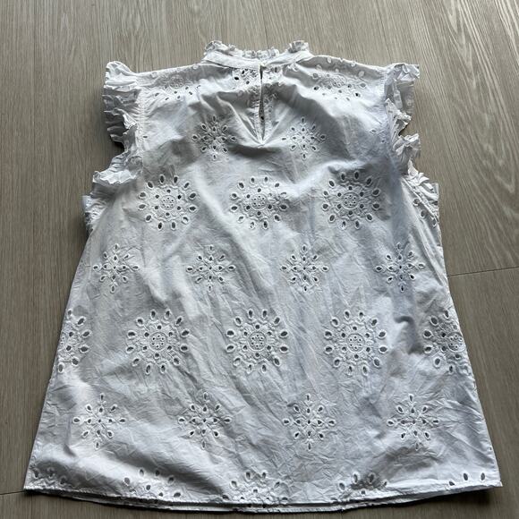 1 State Top Womens Medium White Eyelet - Picture 3 of 12